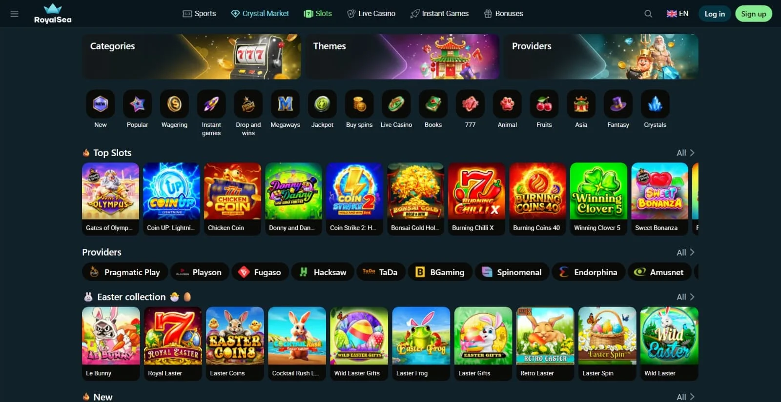 Royalsea Casino főoldala – kaszinó, sport és élő játékok